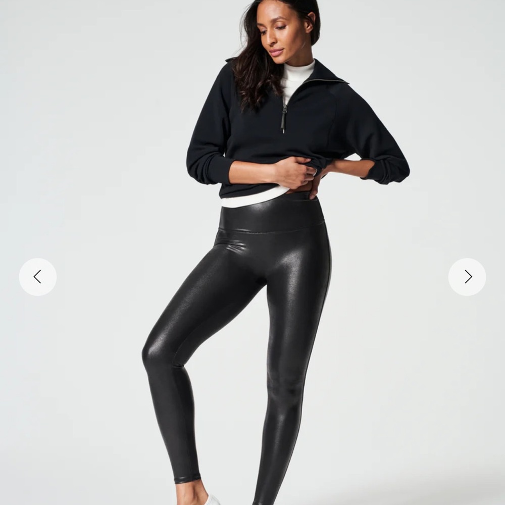 SPANX Black Faux Leather Leggings